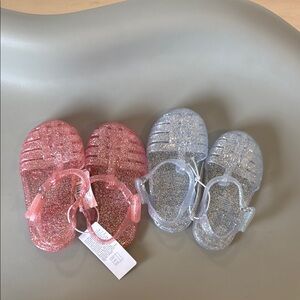 Old Navy Pink and Silver Glitter Sandals